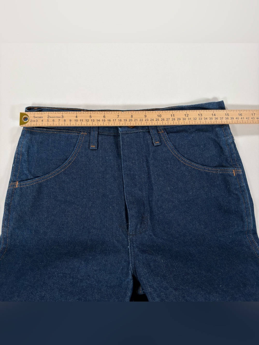 Wrangler 935NAV Cowboy Cut Bootcut Jeans Mens 31x36 Dark Blue Rigid 100% Cotton - Picture 9 of 12